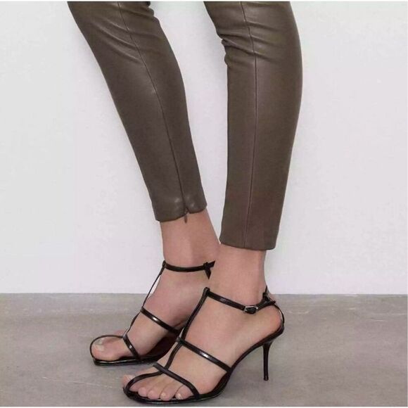 ✨ZARA Faux Leather Legging in Light Brown Sz Large✨ - Picture 10 of 12